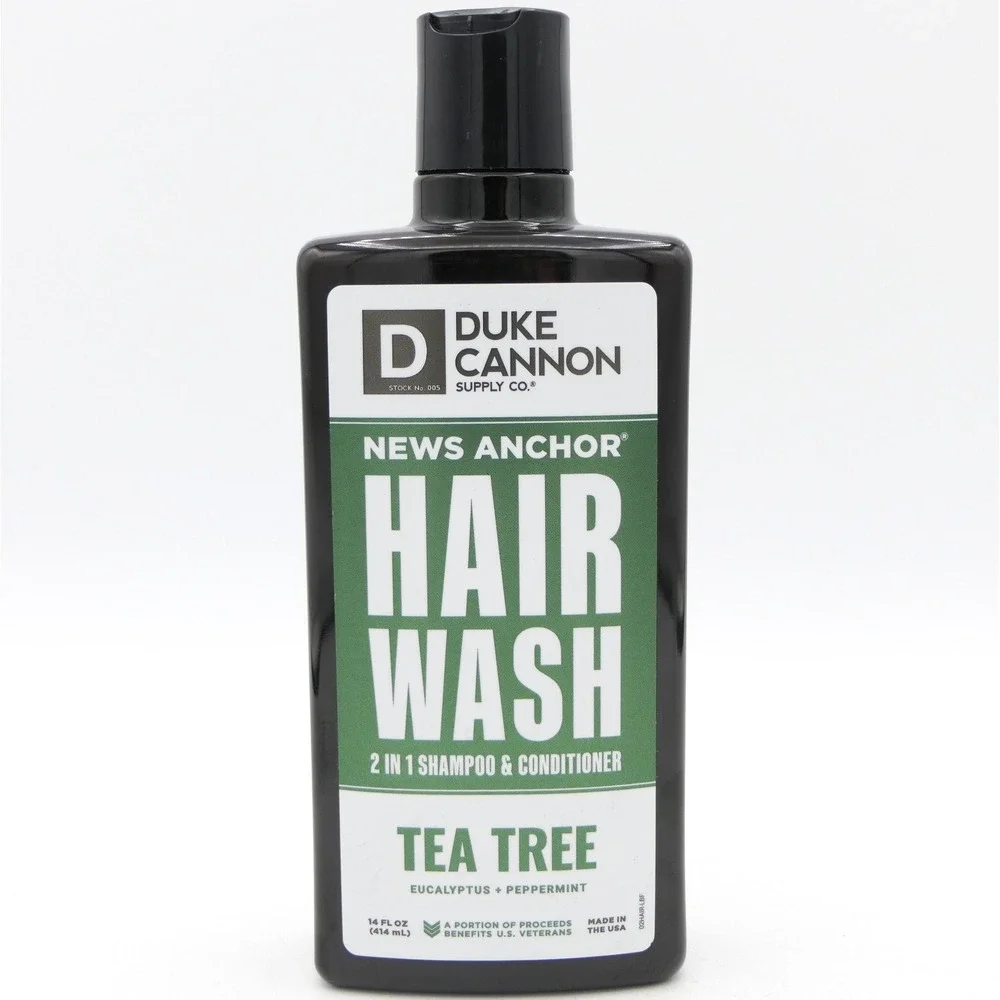 Duke Cannon News Anchor Hair Wash 2-In-1 Shampoo & Conditioner Tea Tree 14 fl oz